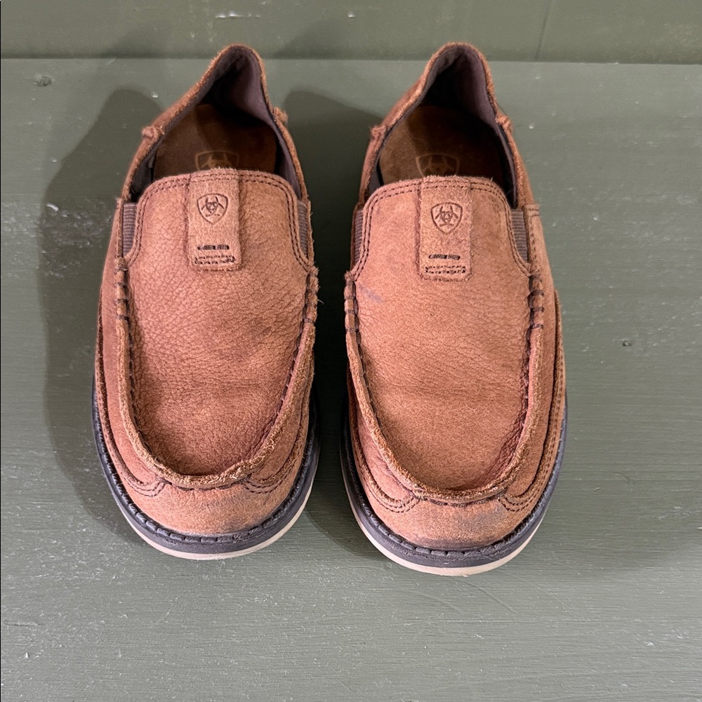 Ariat Boys Brown Leather Slip-On Loafers